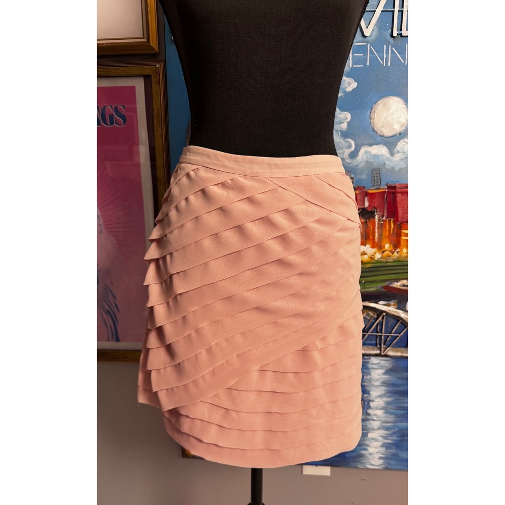 Coquette‎ Blush Pink Flowy Feminine Tiered Mini Skirt Size 16 Balletcore